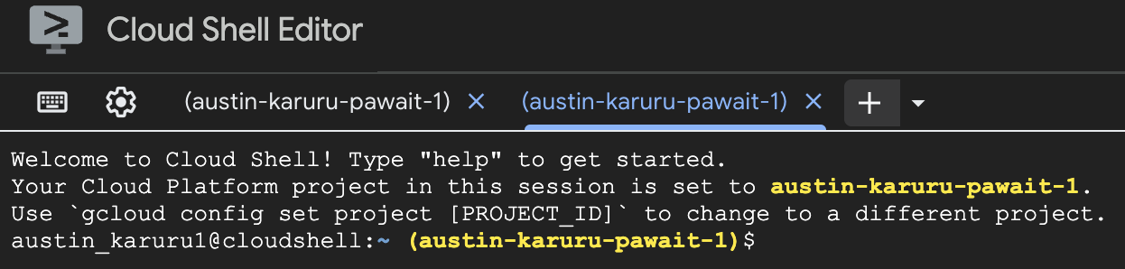 Two Cloud Shell Terminals