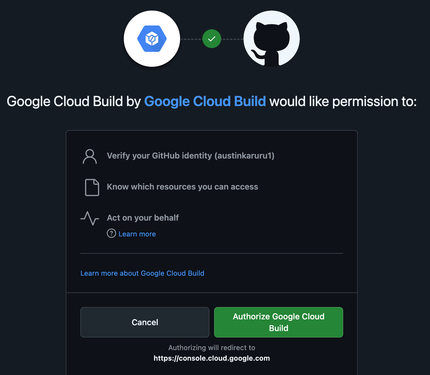 Authorize GitHub Connection