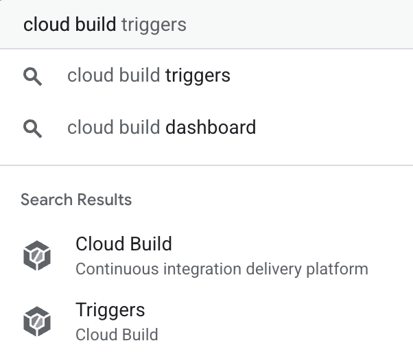 Search for Cloud Build