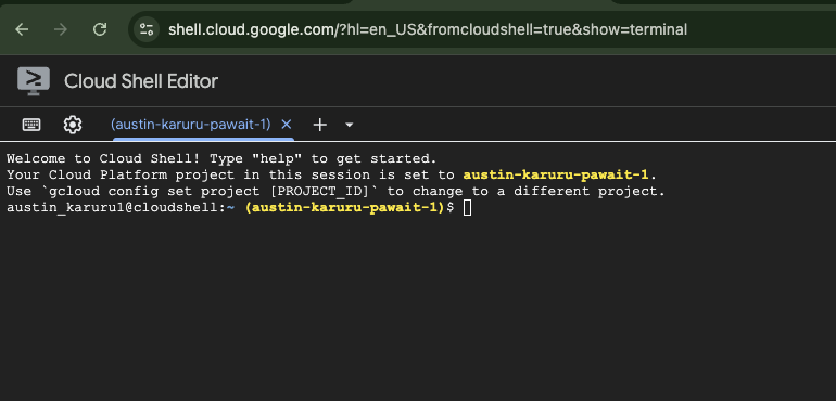 Cloud Shell in New Tab