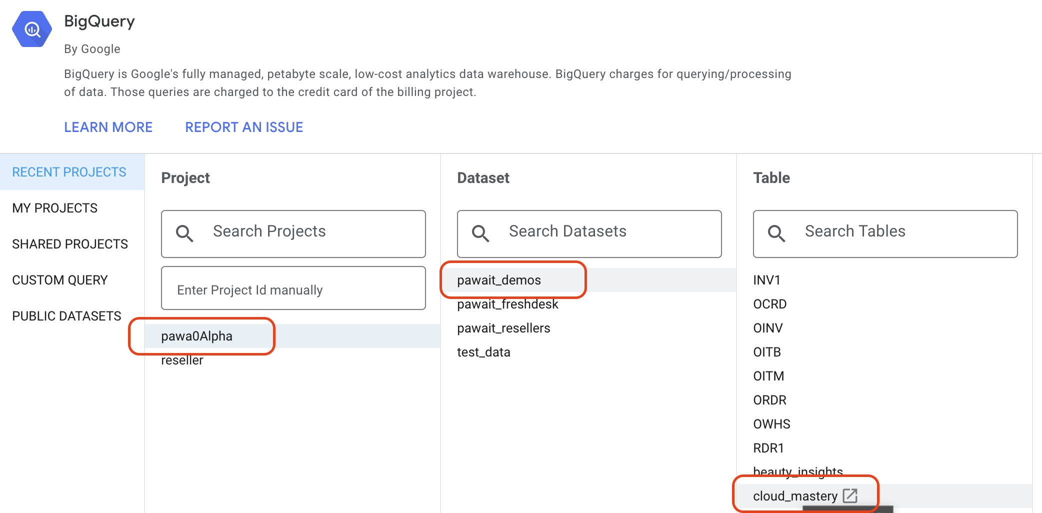 Select BigQuery Connector