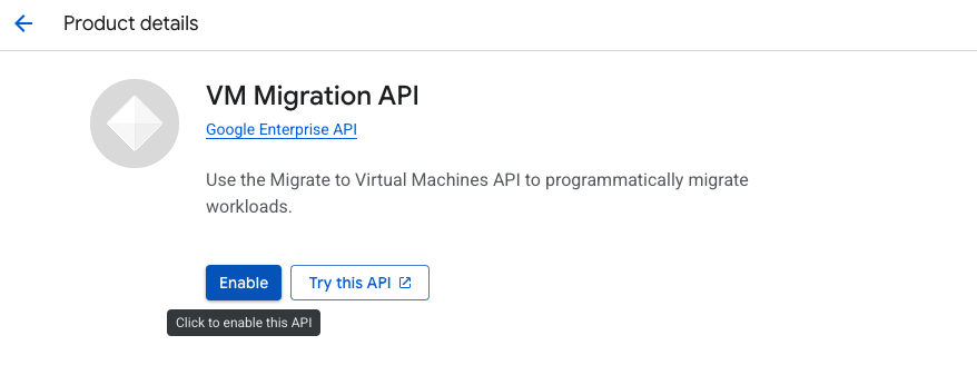 Enable VM Migration API