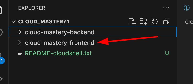 Select frontend folder