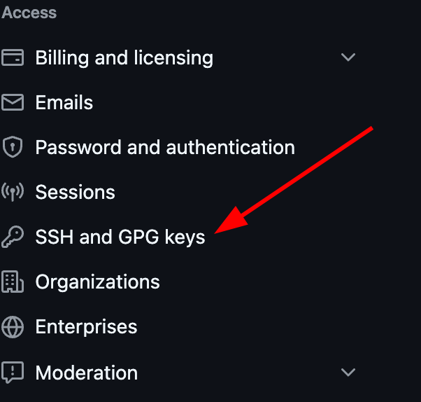 SSH and GPG Keys Menu