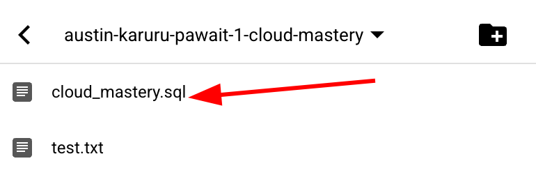 Select the cloud_mastery.sql file