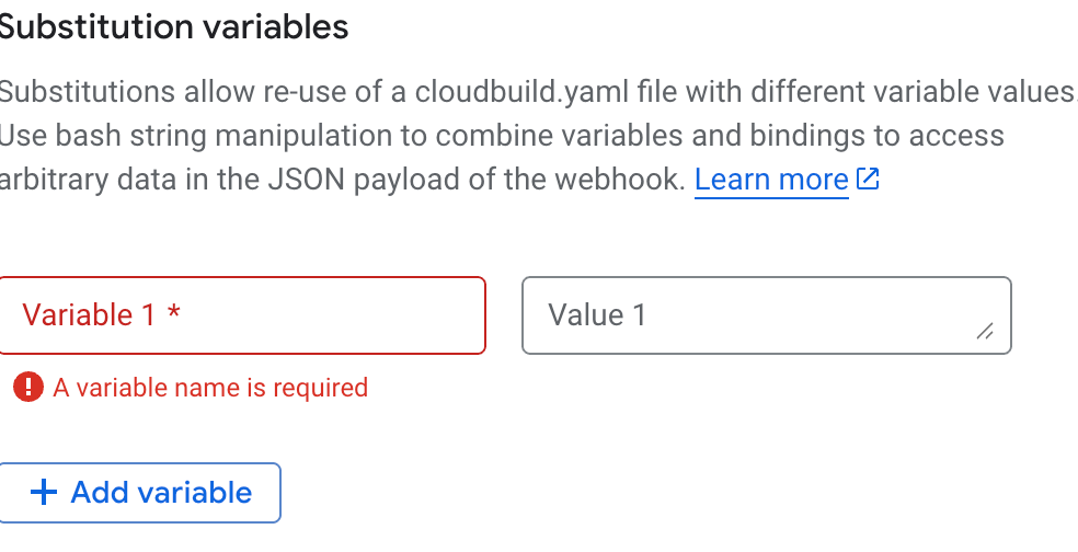 Add Substitution Variables
