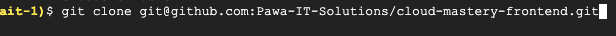 Git Clone Output for Frontend in Cloud Shell
