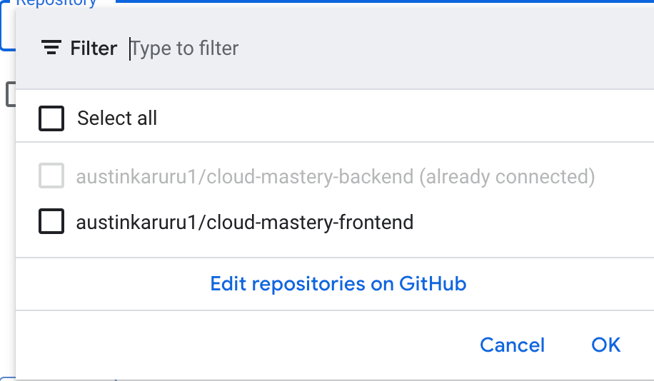 Select Frontend Repository