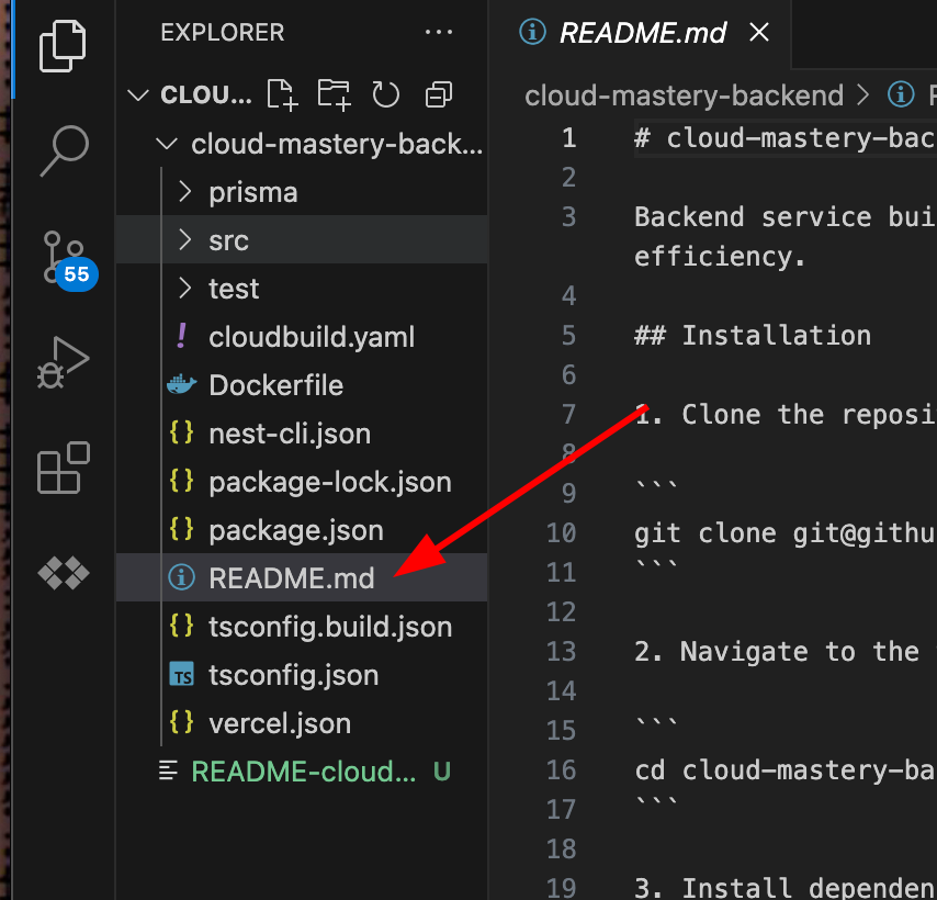 Select the readme file