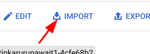 Click Import on Instance Details Page